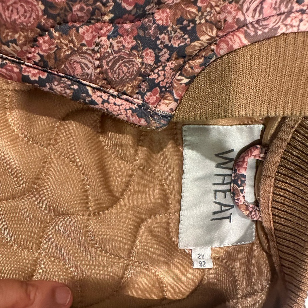 Wheat Kids Floral Jacket - Pink and Tan